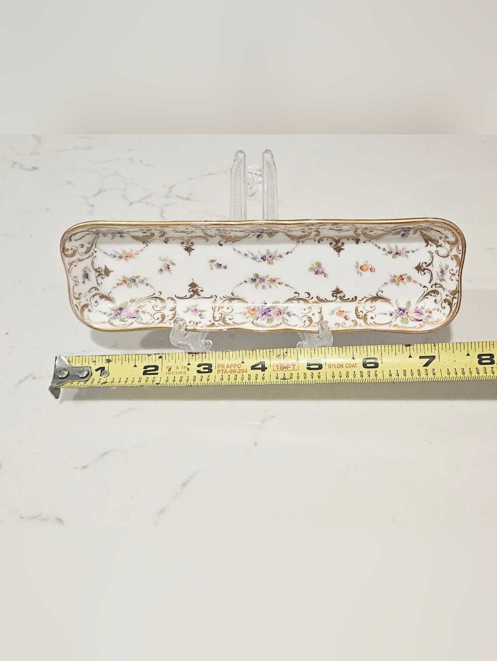 Vintage Dresden Porcelain Vanity Tray Rare Find - Picture 5 of 6